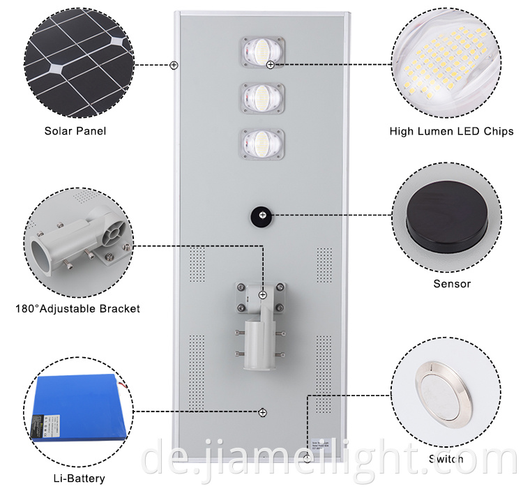 Super Bright Motion Sensor 60Watt Integrated Solar LED Street Light Outdoor -Preis im Freien